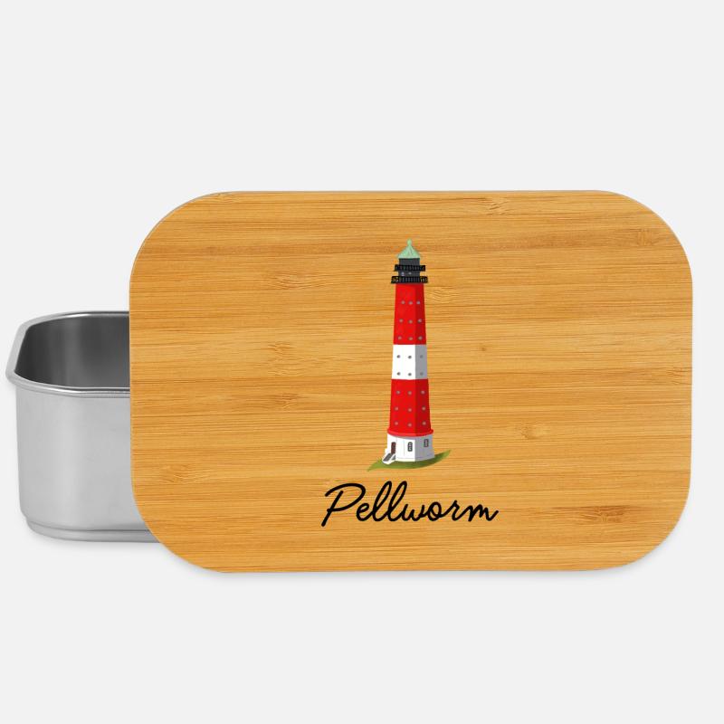 Pellworm, kultiger Leuchtturm, deutsche Nordsee - Lunch Box - Silber