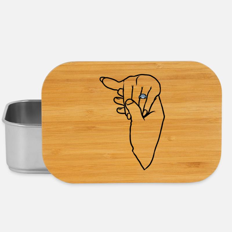 Verlobungs-Ehering-Hand - Lunch Box - Silber