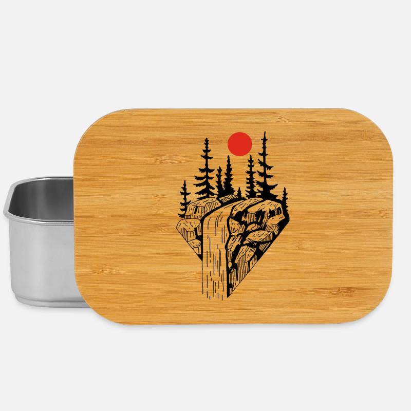 Der schwarze Wasserfall und die rote Sonne - Lunch Box - Silber