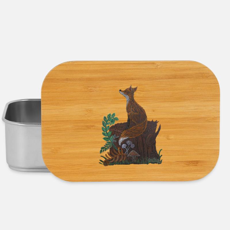 meditativer Fuchs - Lunch Box - Silber