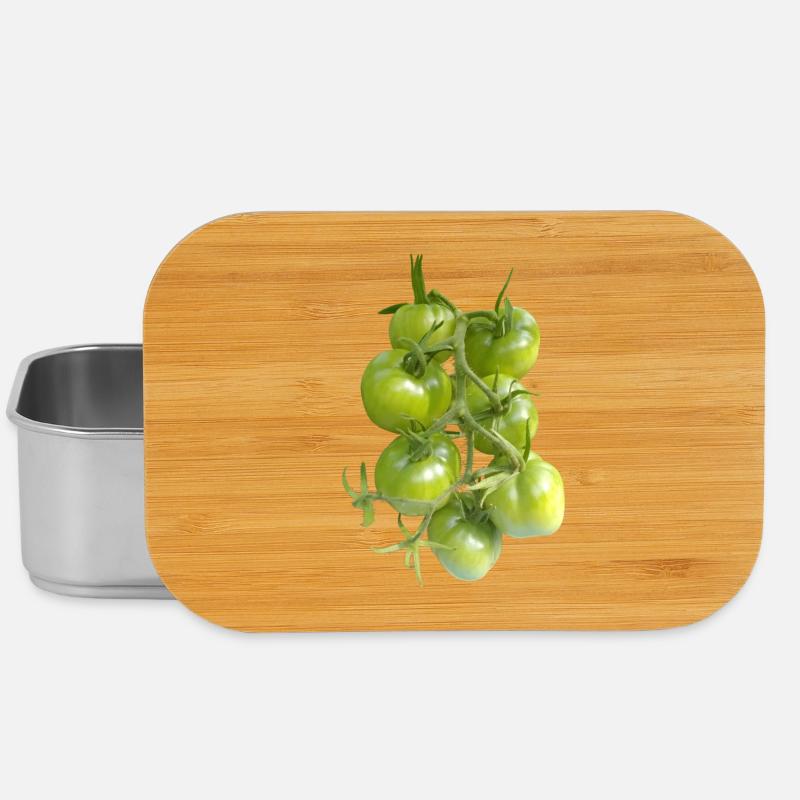 Green tomatoes on the vine - Lunch Box - silver