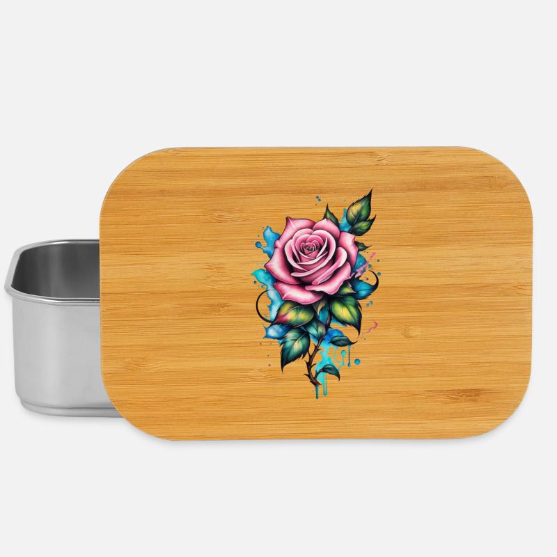 Tattoo Rose - Lunch Box - Silber