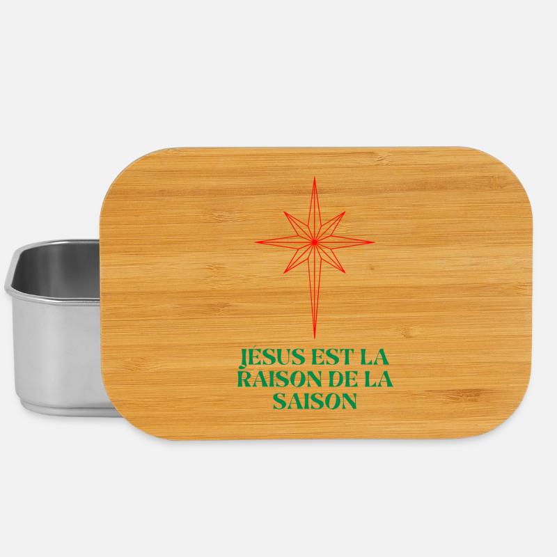 Weihnachtsstern mit religiösem Zitat - Lunch Box - Silber