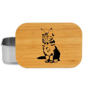 Maine Coon Katze - Lunch Box - Silber - Vorne