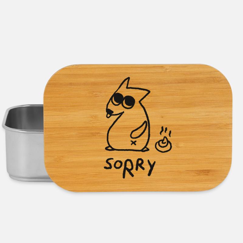 Oops… Sorry! Skizzenhafter Hund Humor - Lunch Box - Silber