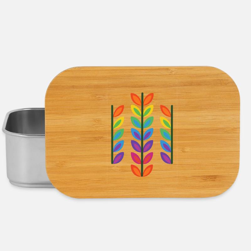 Regenbogenblatt-Design im lebendigen Stil - Lunch Box - Silber