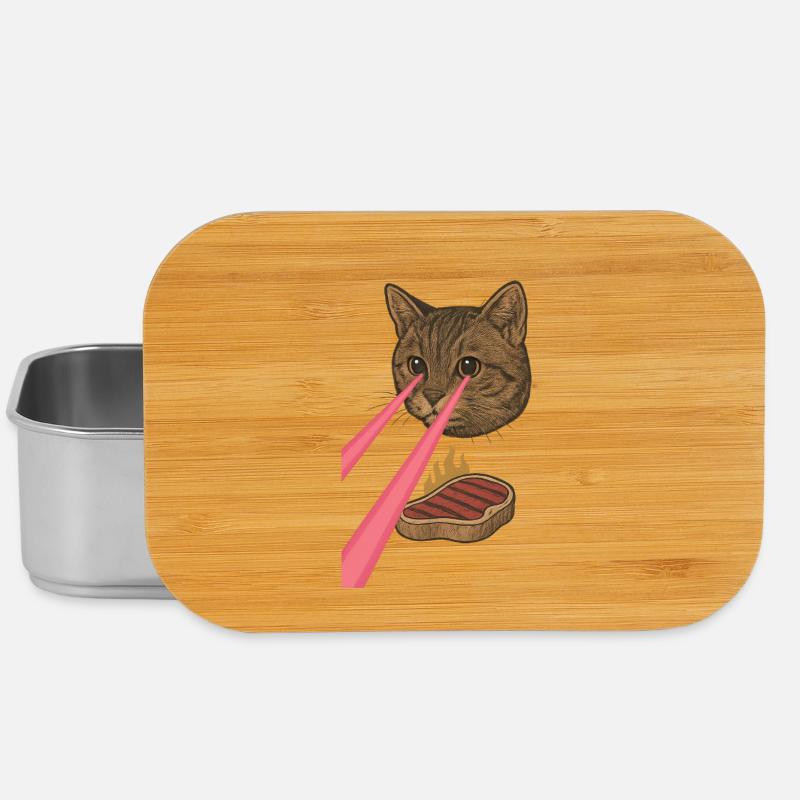 Laser Katze - Lunch Box - Silber