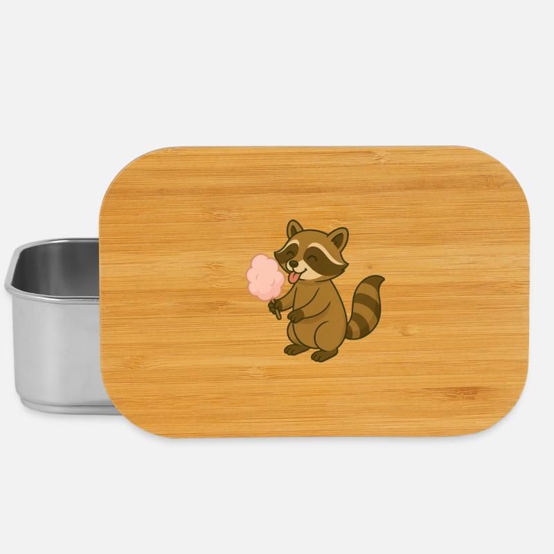 Raton laveur mignon avec barbe à papa - Boîte à goûter - argent