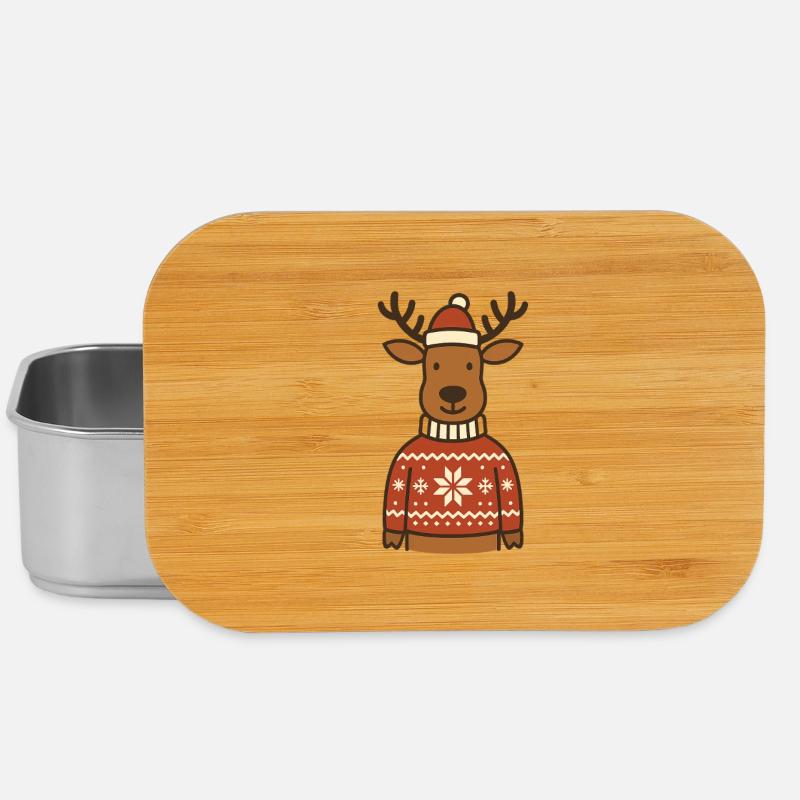 Lustiges Rentier im Norweger-Pullover - Lunch Box - Silber
