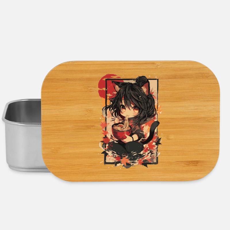Katzenmädchen Ramen Herbst - Lunch Box - Silber