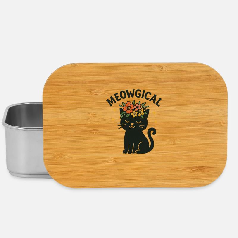Magical Cute Cat Design - Meowgical - Lunch Box - silver