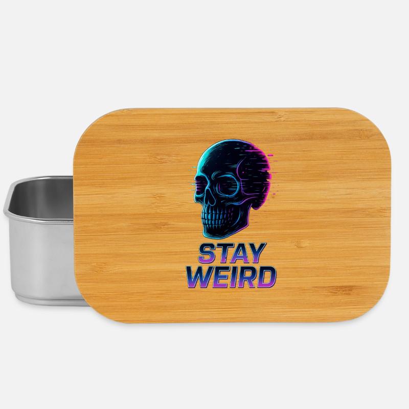 Stay Weird Neon Skull - Lunch Box - silver