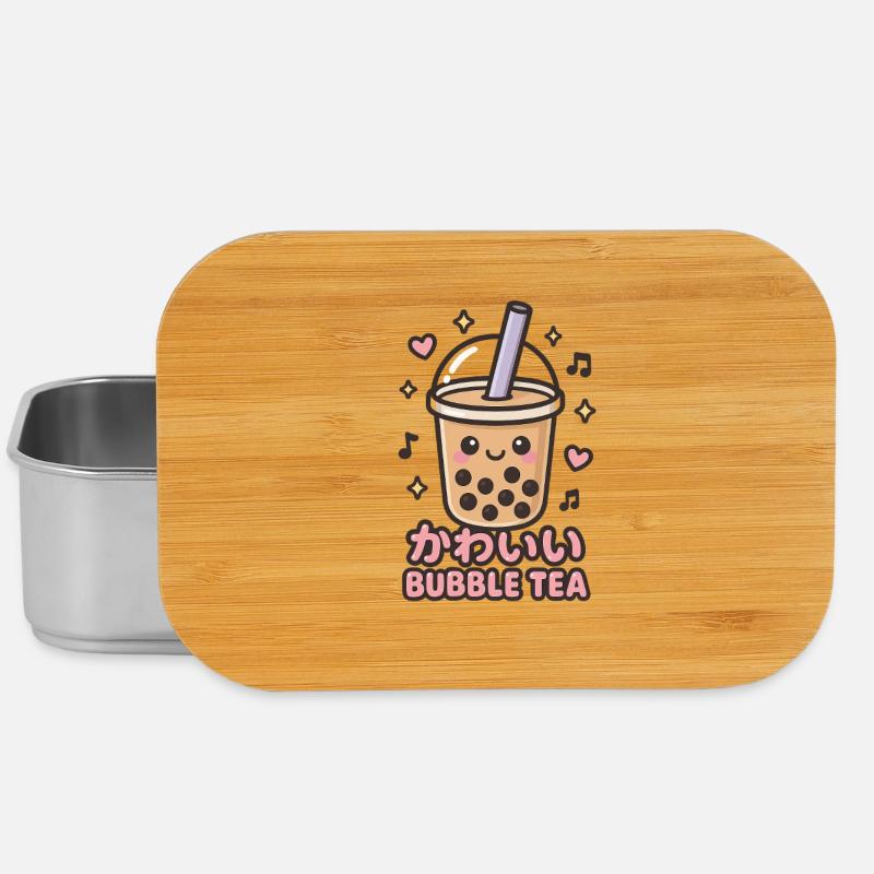 Kawaii Bubble Tea Sticker - Lunch Box - Silber