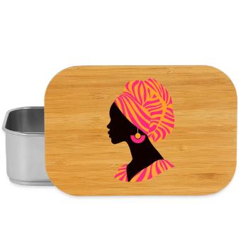 Afrika Afrikanische Frau Traditionelles Design - Lunch Box - Silber - Vorne