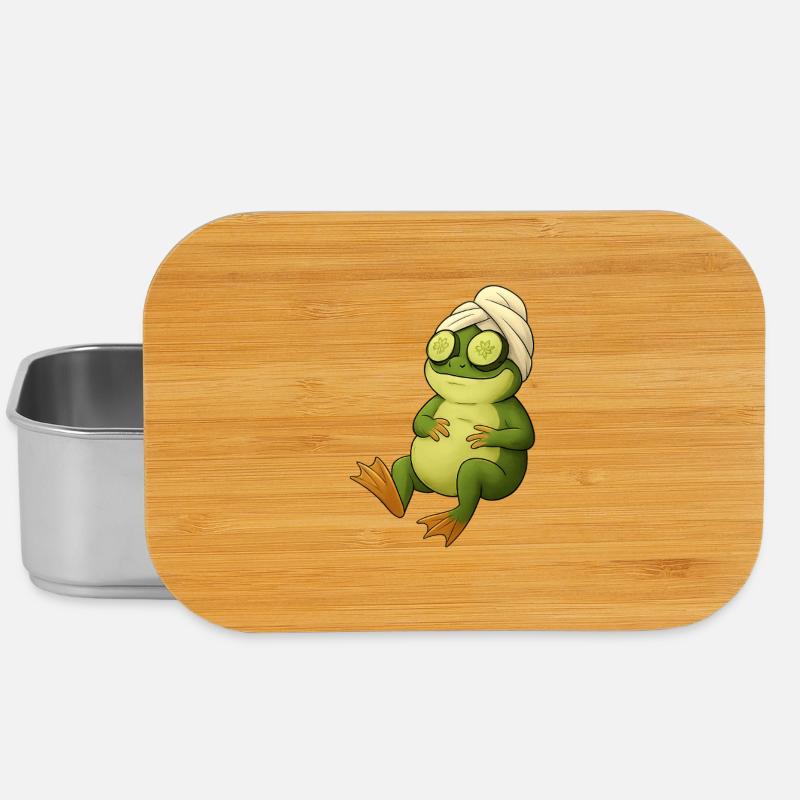 Masque concombre grenouille dans le spa - Boîte à goûter - argent