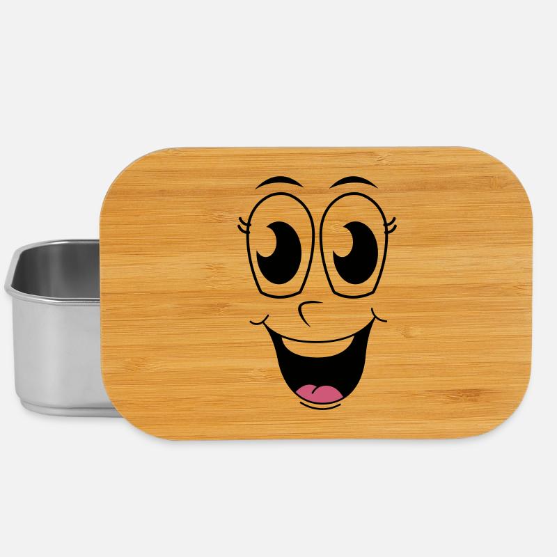 Happy Face  - Lunch Box - silver