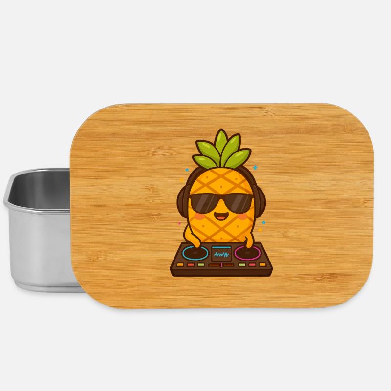 Pineapple DJ with sunglasses - Lunch Box - silver