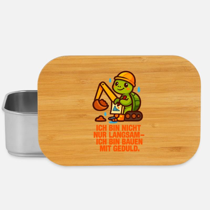 Ich_bin_nicht_nur_Langsam_Ich_bin_Bauen_mit_ged - Lunch Box - Silber