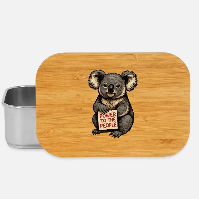 Koala mit Botschaft Power to the People - Lunch Box - Silber