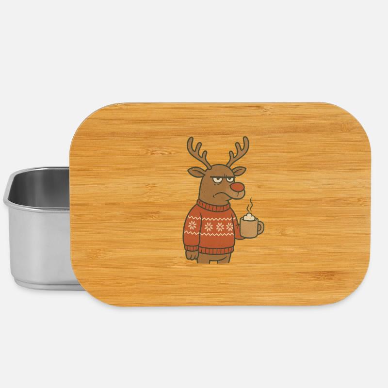 Rentier mit Becher - Lunch Box - Silber