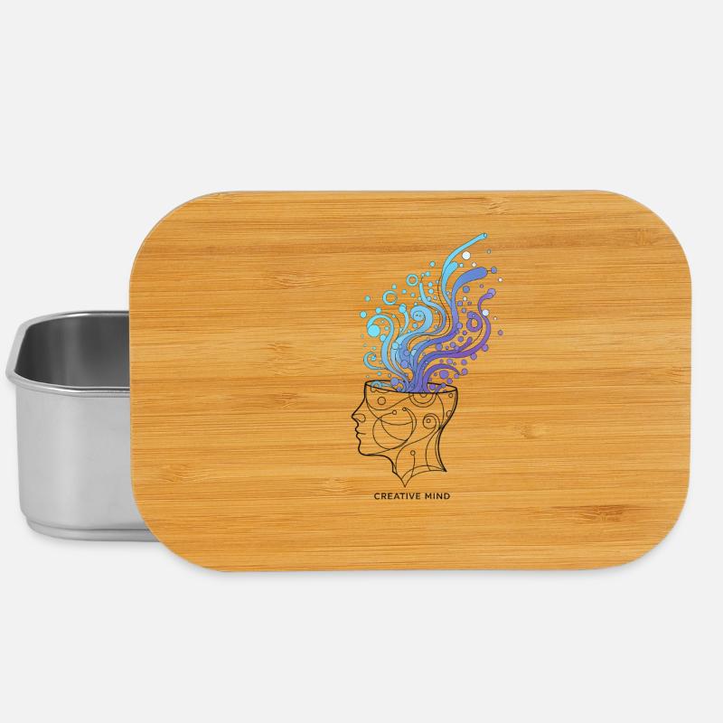 Creative Mind – Abstract Brain Illustration - Lunch Box - silver