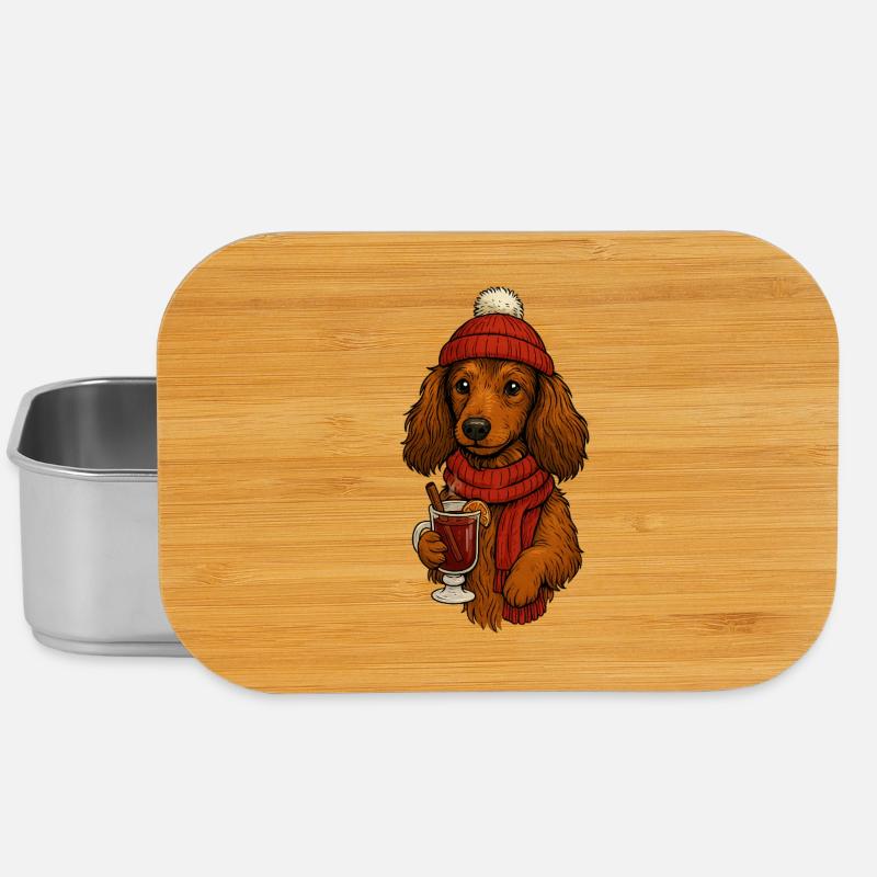 Winter warmth dog with drink - Lunch Box - silver