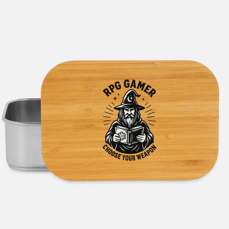RPG Gamer : Grimoire et dés - Boîte à goûter - argent