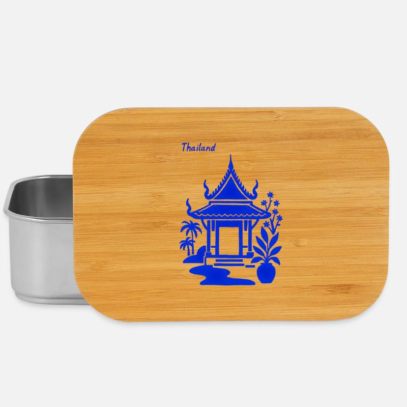 Blauer Thailändischer Pavillon - Lunch Box - Silber