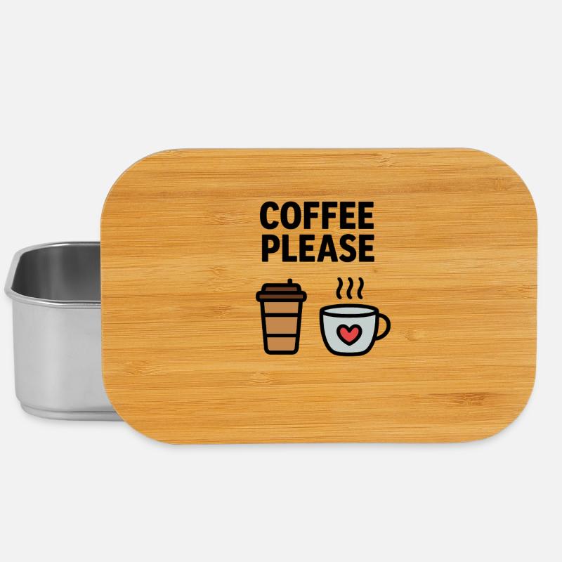 Mug & Heart Coffee Icon - Lunch Box - silver