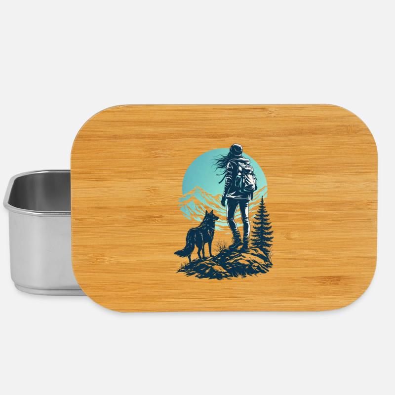 Wolf und Cyan Sky Wanderung - Lunch Box - Silber