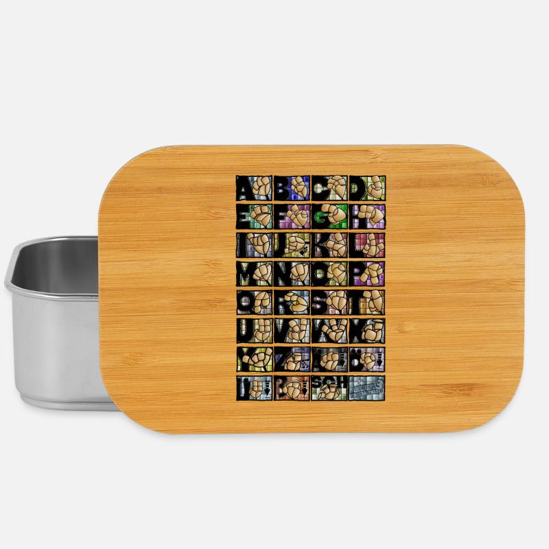 German Finger Alphabet 3 / - Lunch Box - silver