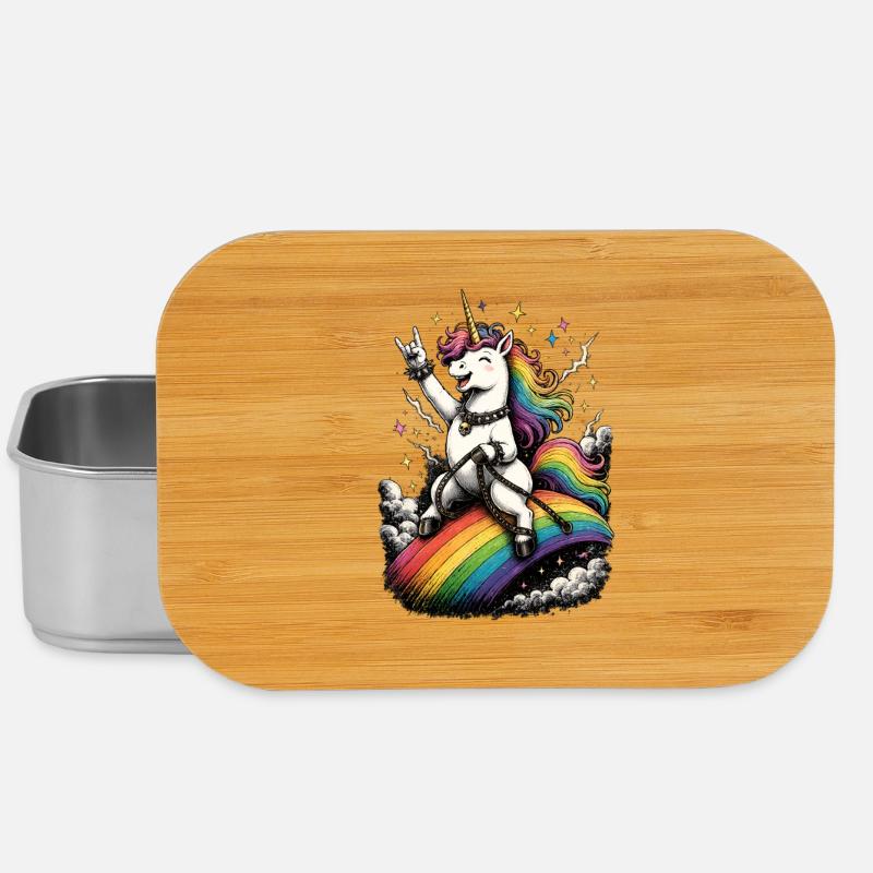 Unicorn on rainbow stage - Lunch Box - silver