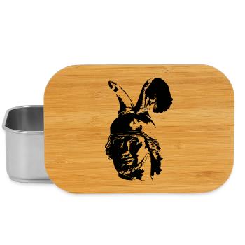Kopf des Hermannsdenkmals - einfarbig, schlicht - Lunch Box - Silber - Vorne
