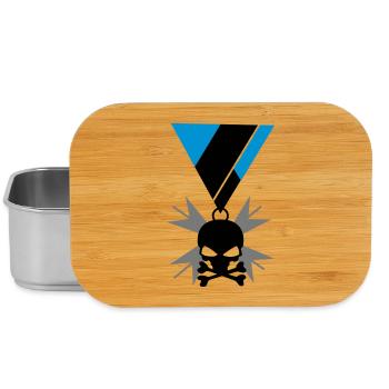 Skull skull and bones medal - Lunch Box - silver - Front