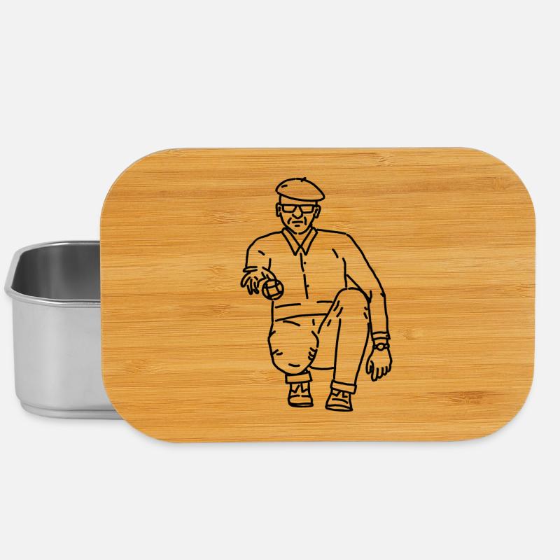 Joueur de pétanque droitier - Boîte à goûter - argent