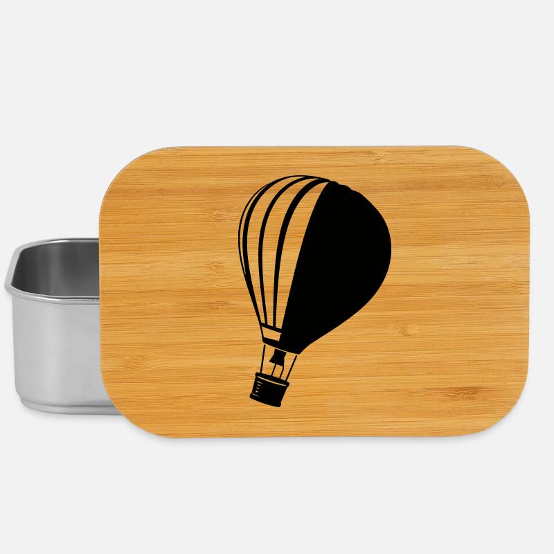 Klassische Heißluftballon-Silhouette - Lunch Box - Silber