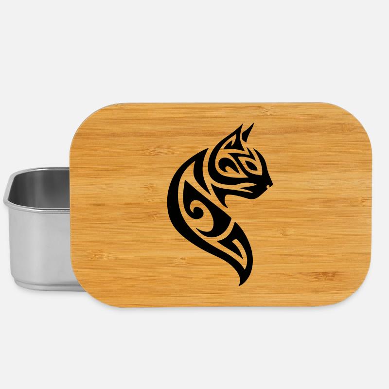 Katze Tribal - Lunch Box - Silber