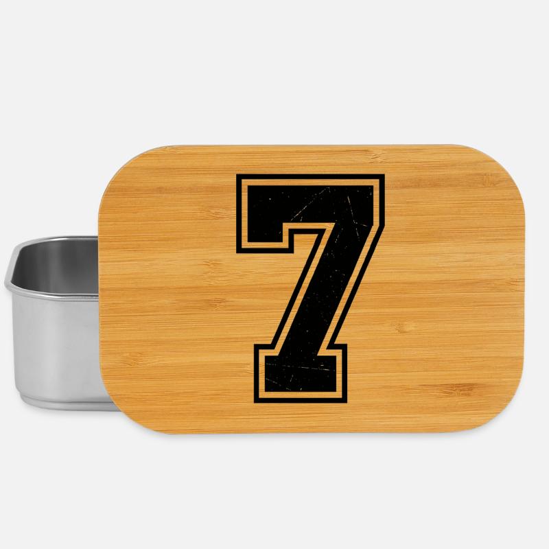 Grunge Seven Number with Scratched Texture - Lunch Box - silver