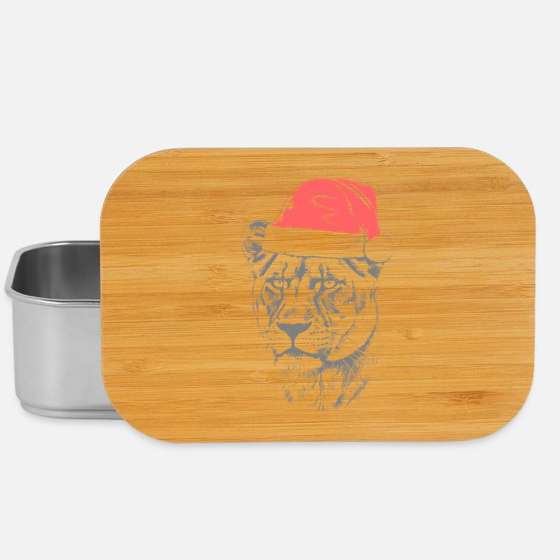 Lioness Christmas Hat - Lunch Box - silver