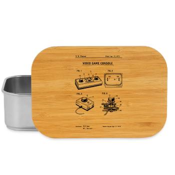 retro gaming console blueprint patent - Lunch Box - silver - Front