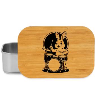 hare on drum kit - Lunch Box - silver - Front