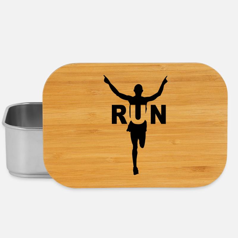 Run, course à pied, jogging , marathon - Boîte à goûter - argent