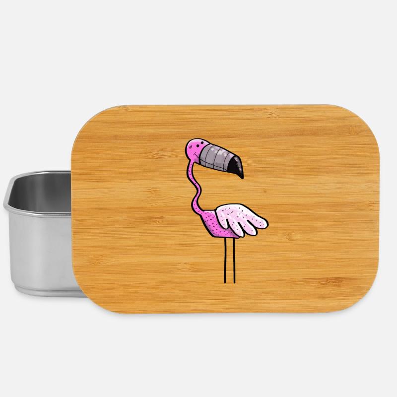 Flamingo Puissance - Oiseau - Été - Rose - Boîte à goûter - argent