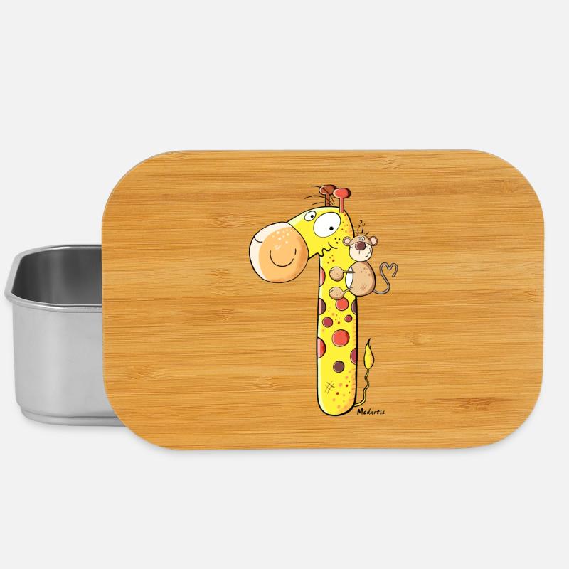 Affe auf Giraffe - Lunch Box - Silber