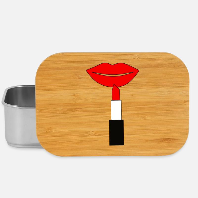 Lippenstift Lippen rot - Lunch Box - Silber