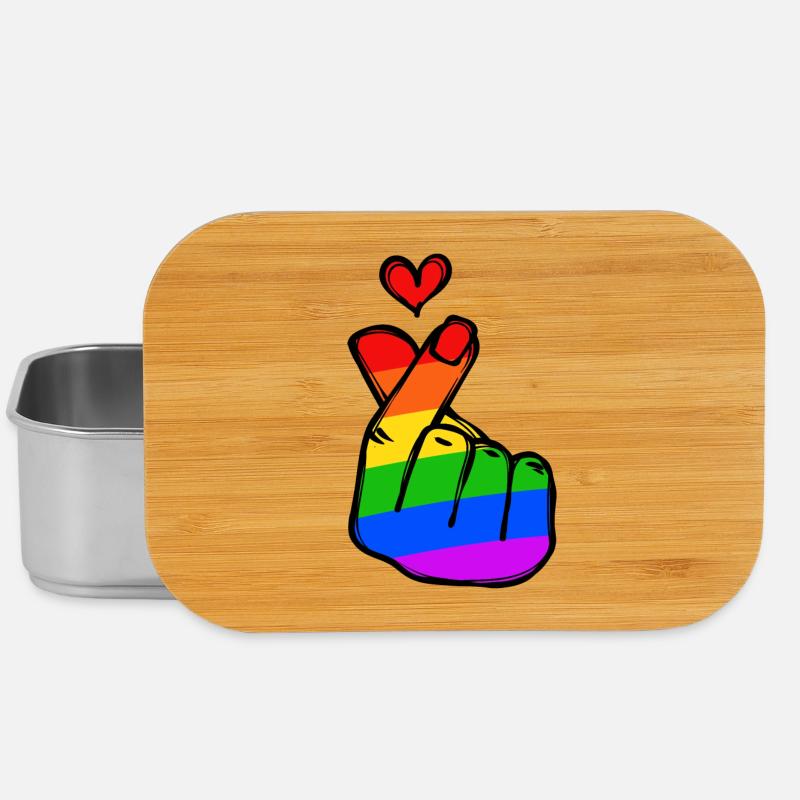 Regenbogen Herz Liebe Frieden Leidenschaft - Lunch Box - Silber