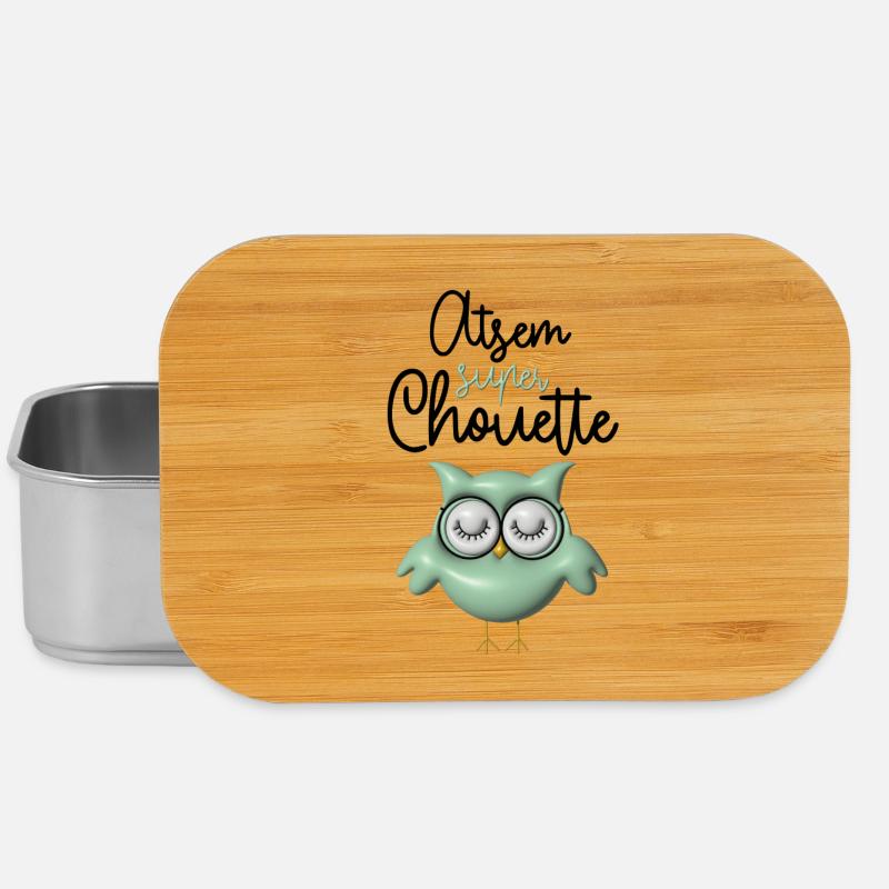 Atsem super chouette verte 3D - Boîte à goûter - argent