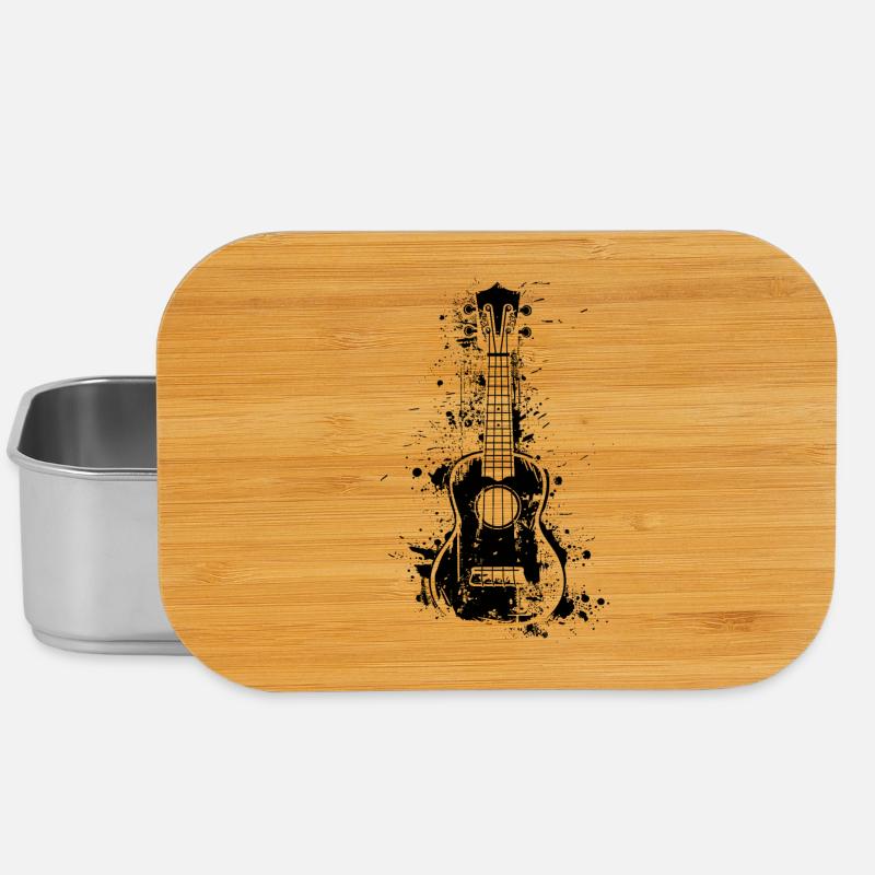 Ukulele Farbklecks - Lunch Box - Silber