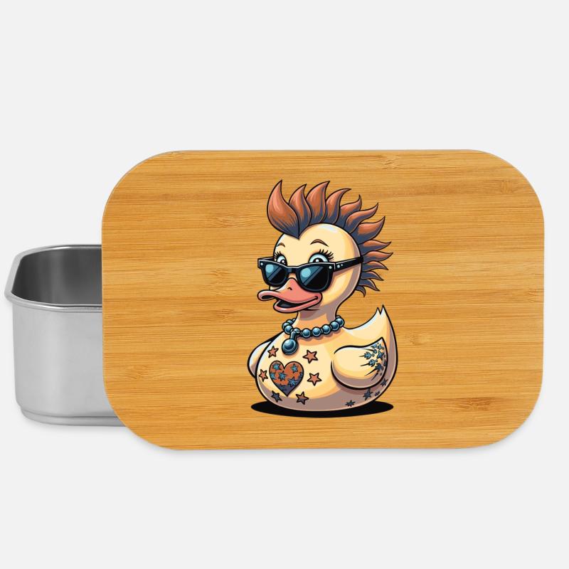 Freche Punk-Ente mit Herz - Lunch Box - Silber
