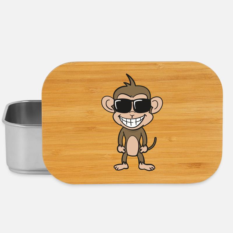 Cool monkey with sunglasses - Lunch Box - silver